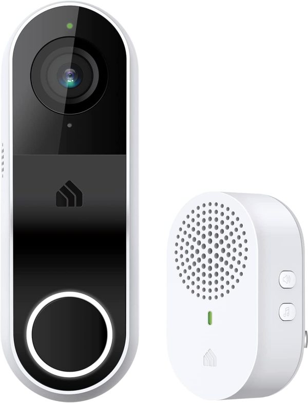 Doorbell Camera Hardwired w/ Chime, 3MP 2K Resolution, 2-Way Audio, Real-Time Notification, Cloud & SD Card Storage